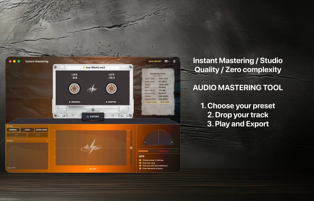 Instant Mastering Interface